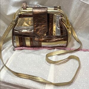 Atalla Vintage Metallic Leather Purse